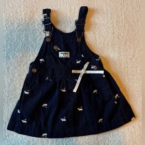 Oshkosh Overalls Dress, Navy Blue + Whale Print. Sz 24 Months
